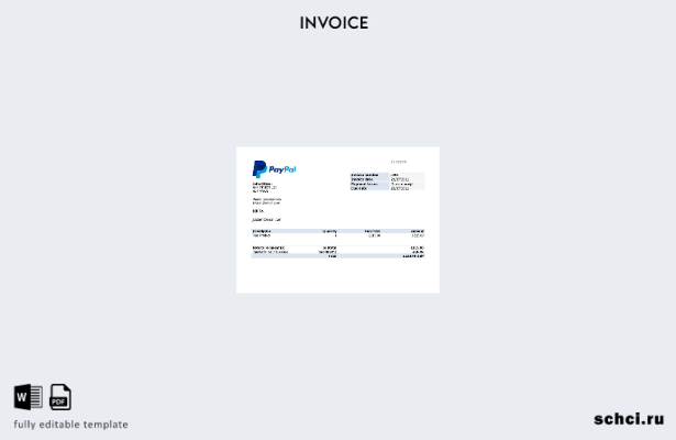 цифровая загрузка шаблона счета фактуры PayPal в США